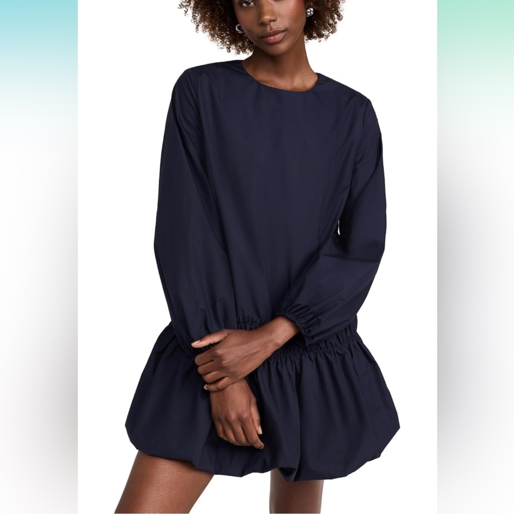 English Factory Bubble Hem Long Sleeve Dress